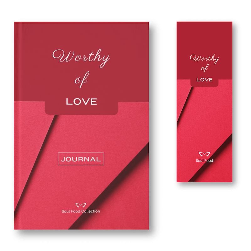 Worthy of Love Bible-inspired journal and bookmark