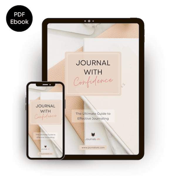 Journal With Confidence journaling guide displayed on tablet and mobile devices