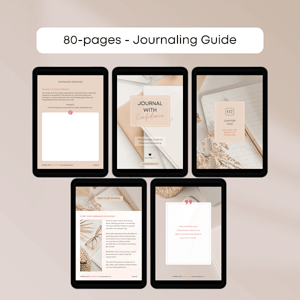 Journal With Confidence journaling guide - view of sample Pages