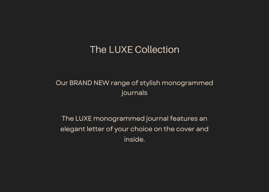 Luxe monogrammed collection introduction