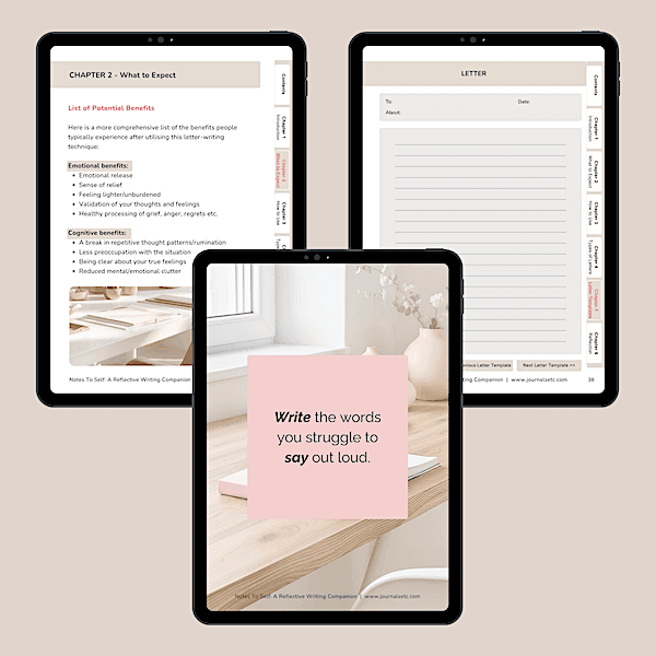 Internal pages from the Notes to Self Companion ebook